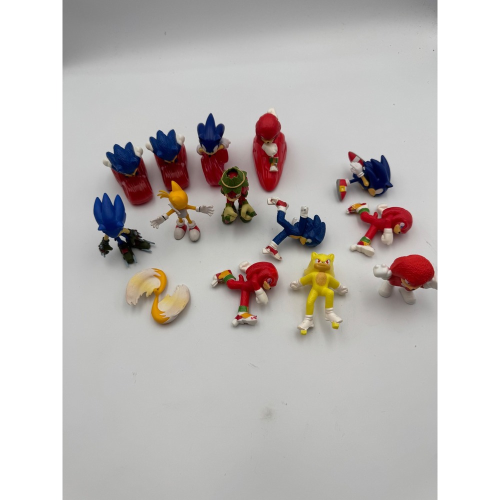 Sonic the Hedgehog Figure Lot Jakks Pacific McDonald's 2021 Tails Knuckles SEGA